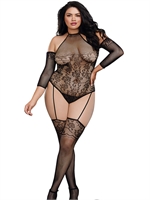 6. Sex Shop, Fishnet Teddy Bodystocking with thigh high stockings by Dreamgirl