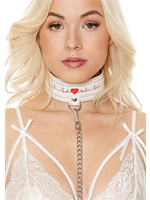 4. Sex Shop, White Nurse Themed Leather Collar and Leash by Ouch!