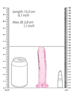 6. Sex Shop, 6 inch Crystal Clear Realistic Dildo - Pink by SHOTS