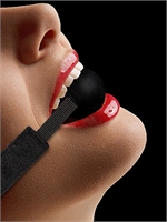 4. Sex Shop, Silicone Ball Gag with Velvet & Velcro Straps by Ouch