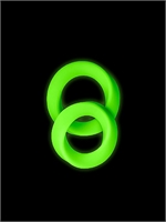 2. Sex Shop, 2-Piece Silicone Cock Ring Set - Glow in the Dark by Ouch
