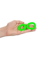 3. Sex Shop, 2-Piece Silicone Cock Ring Set - Glow in the Dark by Ouch