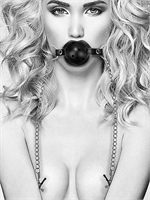 5. Sex Shop, Breathable Ball Gag with Nipple Clamps by Ouch