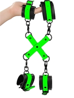 2. Sex Shop, Wrist & Ankle Cuffs with Hogtie - Glow in the Dark by Ouch