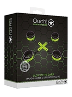 6. Sex Shop, Wrist & Ankle Cuffs with Hogtie - Glow in the Dark by Ouch