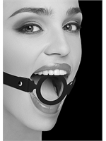 2. Sex Shop, Silicone Ring Gag with Adjustable Bonded Leather Straps by Ouch