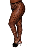3. Sex Shop, Rhinestone Geometric Fence Net Pantyhose by DreamGirl