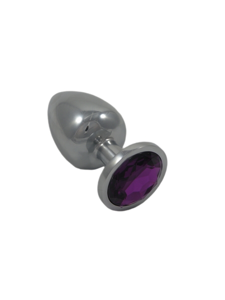 Purple Jeweled Small Stainless Butt Plugs from LXB