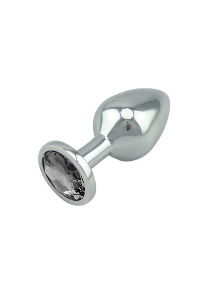 Black Jeweled Medium Butt Plug Solid Aluminum by LXB