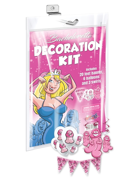 Penis Shaped Bachelorette Party Decoration Kit - Pink Pack - by Ozzé