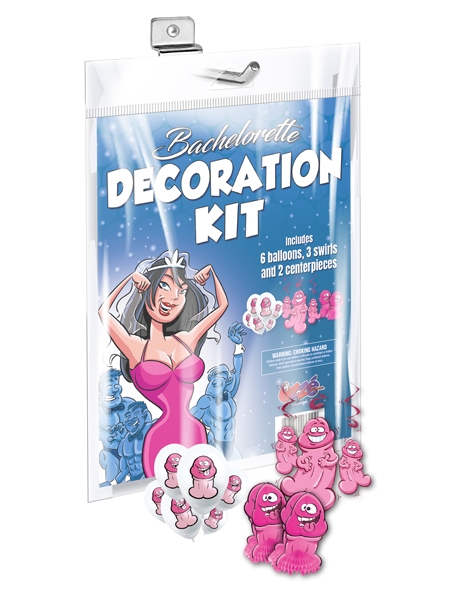Penis Shaped Bachelorette Party Decoration Kit - Blue Pack - by Ozzé