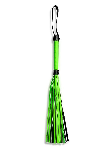 Bonded Leahter Flogger - Glow in the Dark by Ouch