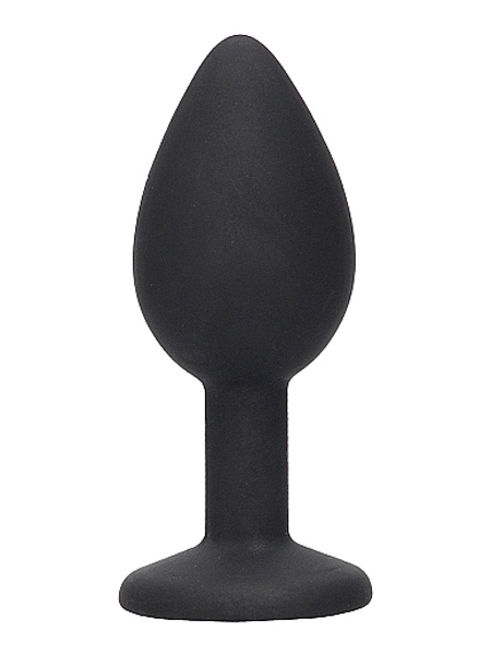 Black Silicone Butt Plug with Removable Jewel by Ouch