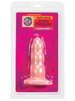 2. Sex Shop, Triple Ripple Butt Plug 5" Beige
