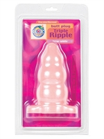 2. Sex Shop, Triple Ripple Butt Plug 6" Beige