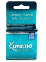 2. Sex Shop, Micro Thin With Aqua Lube Pack Of 3 By Kimono