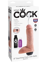 6. Sex Shop, King Cock Dildo "8"  Squirting Cock with Balls