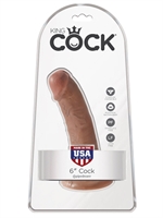 3. Sex Shop, King Cock 6" tan dildo by Pipedream