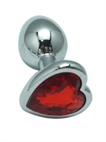 2. Sex Shop, Red jeweled heart shape small butt plug aluminum from LXB