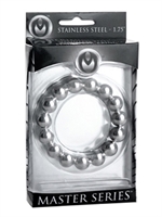 3. Sex Shop, Stainless steel beaded cock ring 1.75" by  Master Series