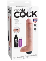 6. Sex Shop, King Cock 10" Squirting Cock With Balls