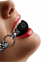 2. Sex Shop, Printed Leather Breathable Ball Gag by Ouch!