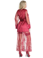 2. Sex Shop, Maxi Length Merlot Satin Robe by Coquette