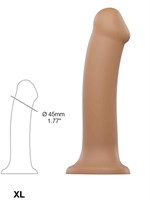 4. Sex Shop, Caramel Dual Density Semi-Realistic Bendable XL Dildo by Strap-on-Me