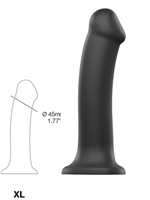 4. Sex Shop, Black Dual Density Semi-Realistic Bendable XL Dildo by Strap-on-Me