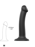 4. Sex Shop, Black Dual Density Semi-Realistic Bendable Medium Dildo by Strap-on-Me