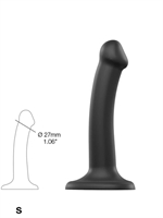 4. Sex Shop, Black Dual Density Semi-Realistic Bendable Small Dildo by Strap-on-Me