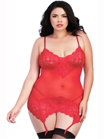 2. Sex Shop, Lace and mesh garter slip - Dreamgirl