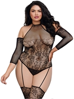 5. Sex Shop, Fishnet Teddy Bodystocking with thigh high stockings by Dreamgirl