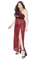 2. Sex Shop, Red and Black Halter Gown by Coquette