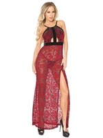 4. Sex Shop, Red and Black Halter Gown by Coquette