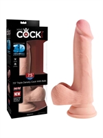 6. Sex Shop, King Cock Plus - Triple Density Dildo with Balls (7.5 in)