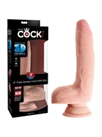 6. Sex Shop, King Cock Plus - Triple Density Dildo with Balls (9 in)
