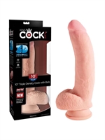 6. Sex Shop, King Cock Plus - Triple Density Dildo with Balls (10 in)