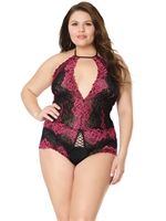 2. Sex Shop, Black and Fuchsia Teddy - Coquette