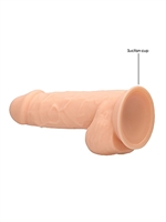 2. Sex Shop, 8.5 inches Beige Silicone Dildo With Balls by Shots
