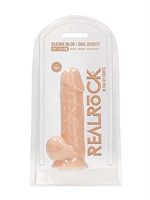 6. Sex Shop, 8.5 inches Beige Silicone Dildo With Balls by Shots