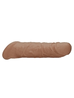 2. Sex Shop, Tan 8" Penis Sleeve by RealRock