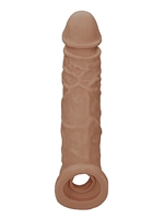 4. Sex Shop, Tan 8" Penis Sleeve by RealRock