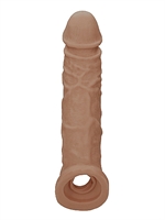 4. Sex Shop, Tan 8" Penis Sleeve by RealRock
