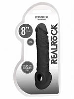 6. Sex Shop, Black 8" Penis Sleeve by RealRock
