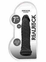 6. Sex Shop, Black 6" Penis Sleeve by RealRock