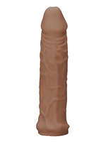 3. Sex Shop, Tan 6" Penis Sleeve by RealRock