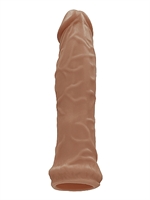 5. Sex Shop, Tan 6" Penis Sleeve by RealRock