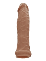 5. Sex Shop, Tan 6" Penis Sleeve by RealRock