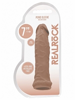 6. Sex Shop, Tan 6" Penis Sleeve by RealRock